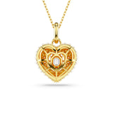 Swarovski Hyperbola pendant Heart Necklace, White, Gold-tone plated