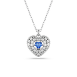 Swarovski Idyllia pendant, Heart, Blue, Rhodium plated
