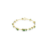 Swarovski Constella Bangle Mixed round cuts, Green, Gold-tone plated