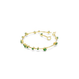 Swarovski Constella Bangle Mixed round cuts, Green, Gold-tone plated