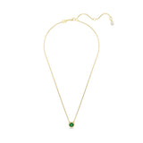 Swarovski Una Angelic pendant, Round cut, Pavé, Green, Gold-tone plated
