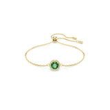 Swarovski Una Angelic bracelet, Round cut, Pavé, Green, Gold-tone plated