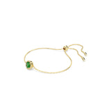 Swarovski Una Angelic bracelet, Round cut, Pavé, Green, Gold-tone plated