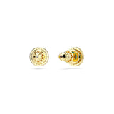 Swarovski Una Angelic stud earrings, Round cut, Green, Gold-tone plated