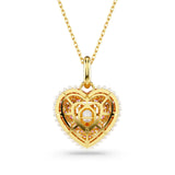 Swarovski Hyperbola pendant Octagon cut Necklace, Crystal pearls, Heart, Pink, Gold-tone plated