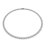 Swarovski Una Necklace Round Cut, Long, White, Ruthenium plated