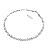 Swarovski Una Necklace Round Cut, Long, White, Ruthenium plated