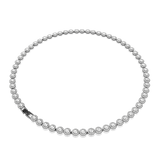 Swarovski Una Necklace Round Cut, Long, White, Ruthenium plated