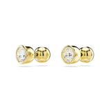 Swarovski Imber stud earrings, Round cut, White, Gold-tone plated