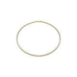 Swarovski Matrix Tennis Necklace, Round Cut, White, Gold-tone plated