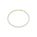 Swarovski Matrix Tennis Necklace, Round Cut, White, Gold-tone plated