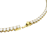 Swarovski Matrix Tennis Necklace, Round Cut, White, Gold-tone plated
