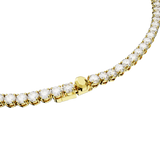 Swarovski Matrix Tennis Necklace, Round Cut, White, Gold-tone plated
