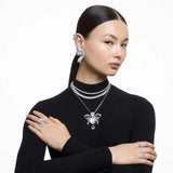 Swarovski Matrix Tennis Necklace, Round Cut, White, Rhodium Plated