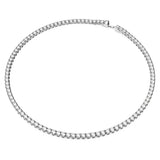 Swarovski Matrix Tennis Necklace, Round Cut, White, Rhodium Plated