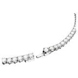 Swarovski Matrix Tennis Necklace, Round Cut, White, Rhodium Plated