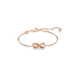 Swarovski Hyperbola Set (Necklace and Bracelet) Infinity, White, Rose gold-tone plated