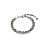 Swarovski Imber Tennis Bracelet Round cut, Black, Ruthenium plated, Medium