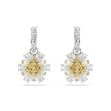 Swarovski Idyllia Drop Earrings Flower, Yellow, Rhodium plated