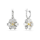 Swarovski Idyllia Drop Earrings Flower, Yellow, Rhodium plated