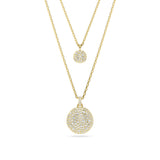 Swarovski Sublima layered pendant, White, Rhodium plated