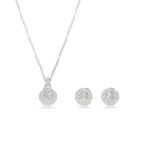Swarovski Meteora Set (Necklace and Earrings) White, Rhodium plated