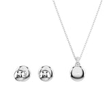 Swarovski Meteora Set (Necklace and Earrings) White, Rhodium plated
