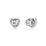 Swarovski Hyperbola Stud Earrings Heart, Blue, Rhodium plated