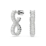 Swarovski Hyperbola Hoop Earrings Infinity, White, Rhodium plated