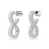 Swarovski Hyperbola Hoop Earrings Infinity, White, Rhodium plated