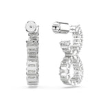 Swarovski Hyperbola Hoop Earrings Infinity, White, Rhodium plated