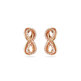 Swarovski Hyperbola Stud Earrings Infinity, White, Rose gold-tone plated