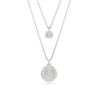 Swarovski Sublima layered pendant, White, Rhodium plated