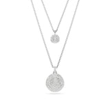 Swarovski Sublima layered pendant, White, Rhodium plated