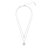 Swarovski Sublima layered pendant, White, Rhodium plated