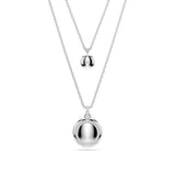 Swarovski Sublima layered pendant, White, Rhodium plated