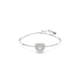 Swarovski Hyperbola Bangle Heart, White, Rhodium plated, Medium