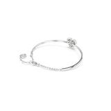 Swarovski Hyperbola Bangle Heart, White, Rhodium plated, Medium