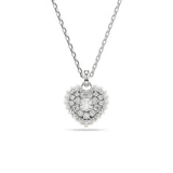 Swarovski Hyperbola pendant Heart Necklace, White, Rhodium plated