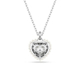 Swarovski Hyperbola pendant Heart Necklace, White, Rhodium plated