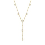 Swarovski Imber Y Necklace Round cut, Scattered design, White, Gold-tone plated