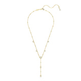 Swarovski Imber Y Necklace Round cut, Scattered design, White, Gold-tone plated