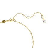 Swarovski Imber Y Necklace Round cut, Scattered design, White, Gold-tone plated