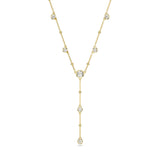Swarovski Imber Y Necklace Round cut, Scattered design, White, Gold-tone plated