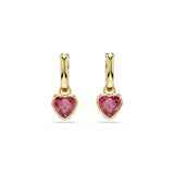 Swarovski Chroma Drop Earrings Heart, Red, Gold-tone plated