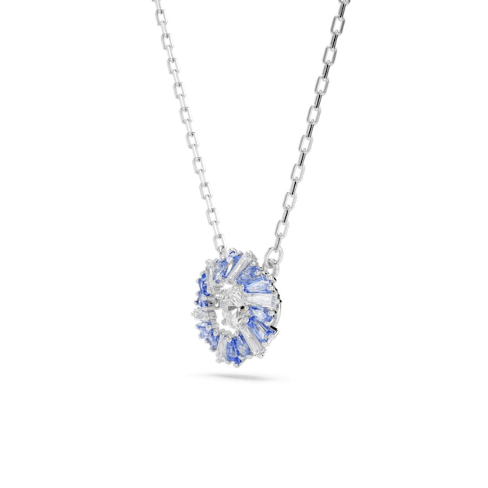 Swarovski Idyllia Set (Necklace and Earrings) Mixed cuts, Flower, Blue ...