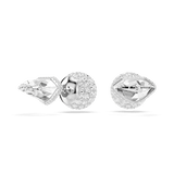 Swarovski Lucent stud earrings Pave, Ball, White, Rhodium plated