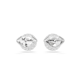 Swarovski Lucent stud earrings Pave, Ball, White, Rhodium plated
