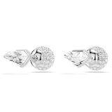 Swarovski Lucent stud earrings Pave, Ball, White, Rhodium plated