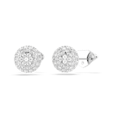 Swarovski Lucent stud earrings Pave, Ball, White, Rhodium plated